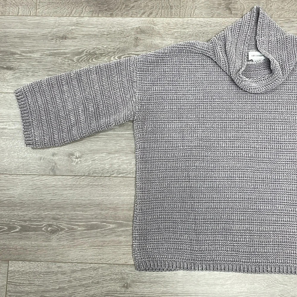 Liz Claiborne Chenille Cowl Neck Sweater Gray M - Picture 4 of 15